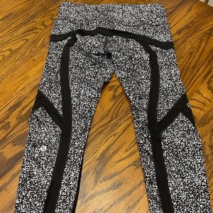 Black White Speckled Lululemon Leggings Size 10